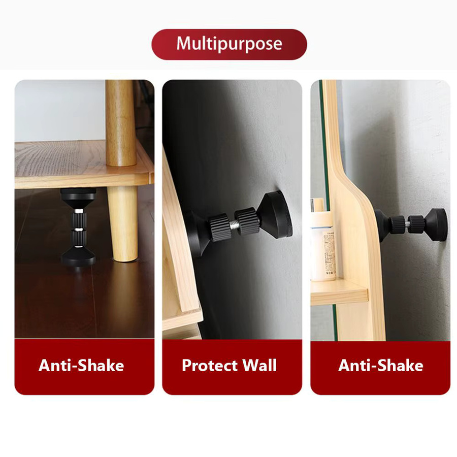 Fixateur Teleskop-Möbelstabilisator in Schwarz zur Fixierung von Schrank, Sofa und Bettrahmen als Anti-Shake Werkzeug - Bild 2
