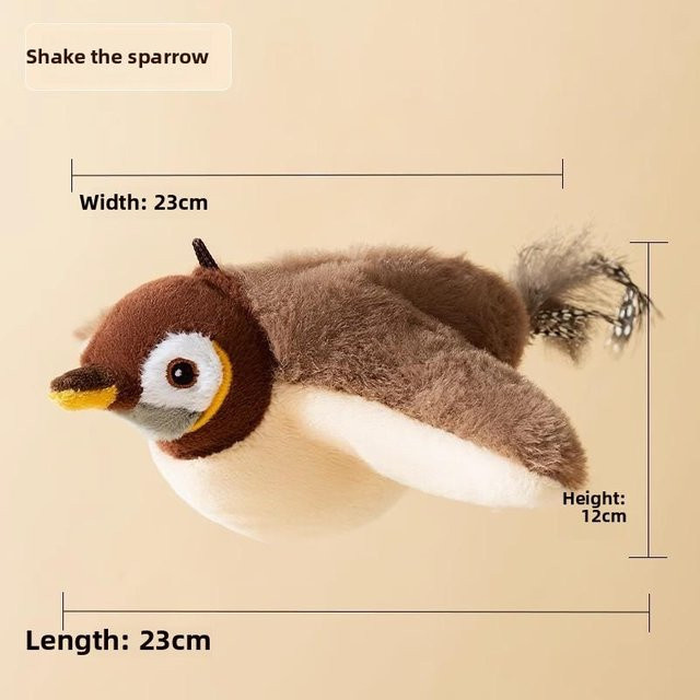 Var Vogue Zitternder Spatz, Elektrisches Hundespielzeug, Vogelstimme, braun - Bild 1