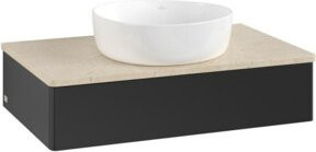 V&B Waschtischunterschrank Antao ohne Frontstruktur in Blau, B/T/H: 80 x 19 x 50 cm - Bild 1
