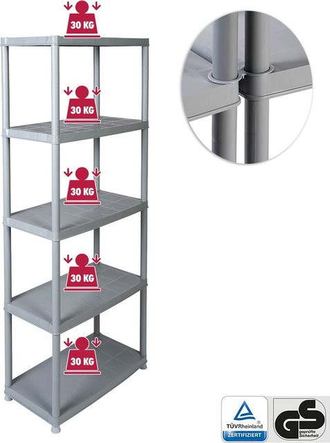Kreher Regal Platin 15 Zoll in Grau aus Kunststoff - Bild 1