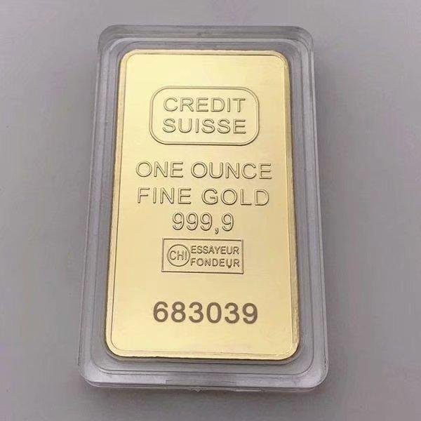 Credit Suisse Gedenkmünze, 1oz, vergoldeter Barren - Bild 1