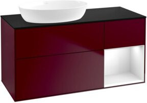 V&B Waschtischunterschrank Finion mit Wandbeleuchtung, Breite: 120 cm, Tiefe: 50,1 cm, Höhe: 50,1 cm, Farbe: Glänzend Weiß, Lackiert - Bild 1