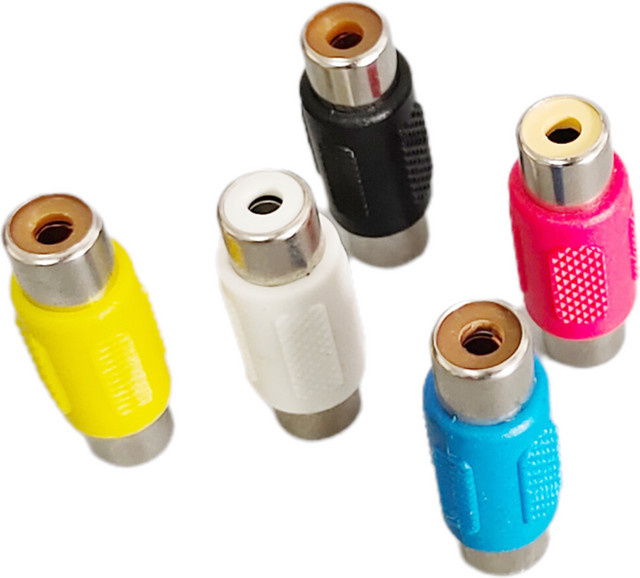5er Set RCA Audio und Video Buchse auf Stecker Adapter in Gelb - Bild 1