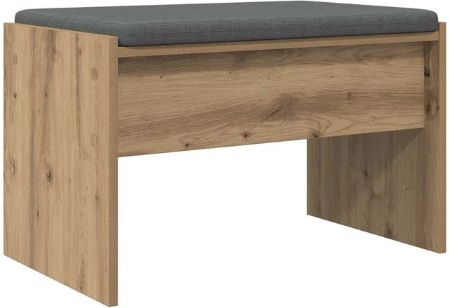 vidaXL Flurbank mit Kissen in Artisan-Eiche, Farbe Braun, B/T/H: 63 x 38 x 40 cm - Bild 1