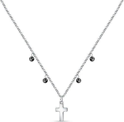 La Petite Story Halskette Stahlkreuz, Edelstahl, Zirkonia, Perle, Damen - Bild 1