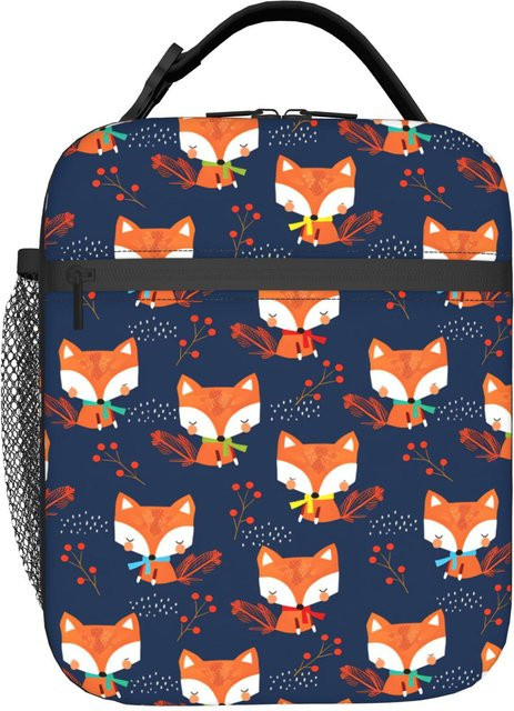 Thermische Lunchtasche mit Fuchs-Print von Fancy Style Studio in Blau - Bild 1