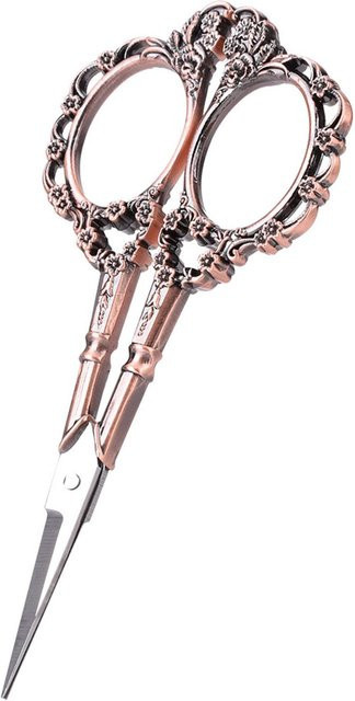 DIYelecs Vintage Handstickerei-Schere aus Edelstahl mit Blumenmuster in Grau - Bild 1