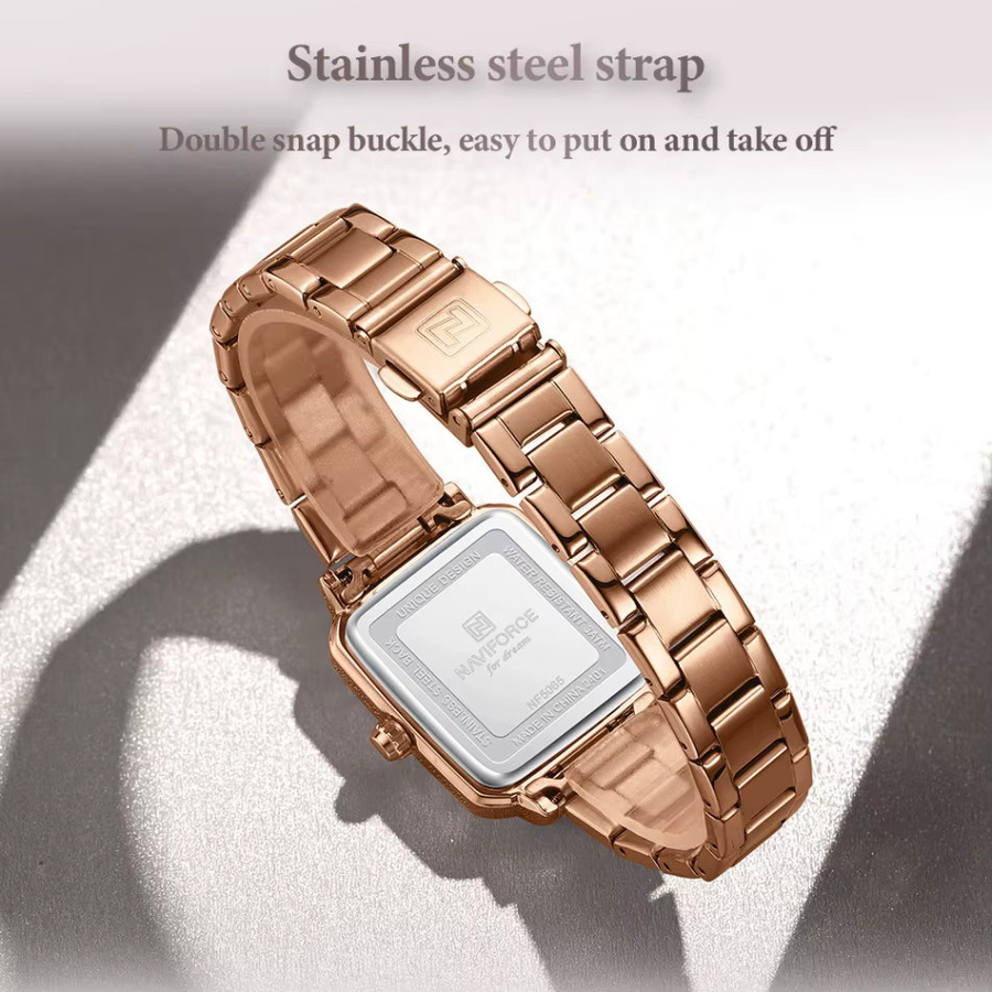 NAVIFORCE Armbanduhr, Quarz, Edelstahl, Roségold, Grün, Damen, 3 ATM - Bild 6