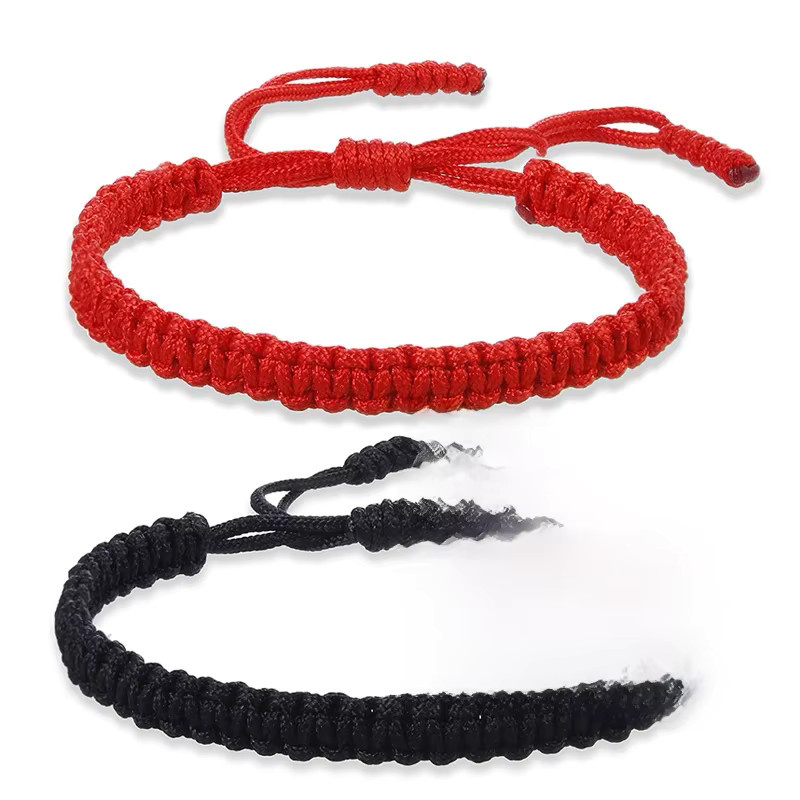 Rinhoo Armband, Seil-Knoten, schwarz, rot, Unisex - Bild 5