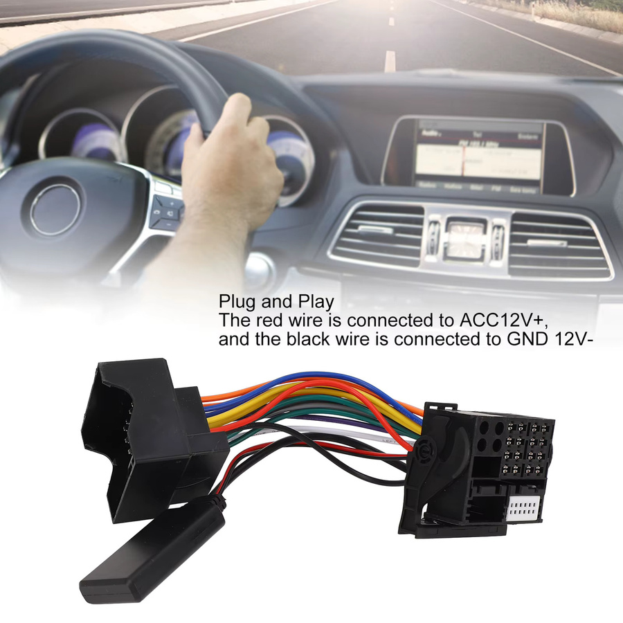 Hilitand Bluetooth 5.0 Stereo Aux Adapter mit 16-poligem Kabel als Ersatz für W169 W245 W203 W209 W164 - Bild 4