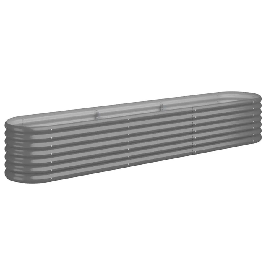 vidaXL Hochbeet aus verzinktem Stahl in Grau, B/T/H: 224 x 40 x 36 cm - Bild 2