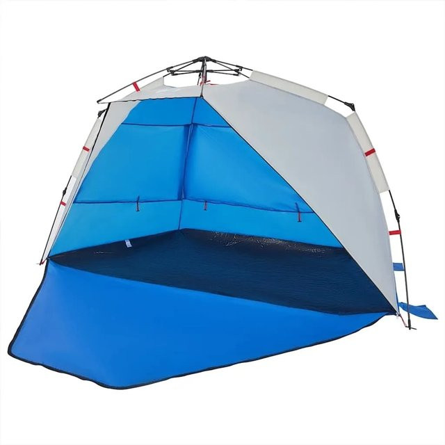 vidaXL Strandzelt für 3 Personen in Azurblau mit Quick Release System und wasserdichtem Polyester, B: 145 cm, T: 142 cm, H: 145 cm - Bild 1