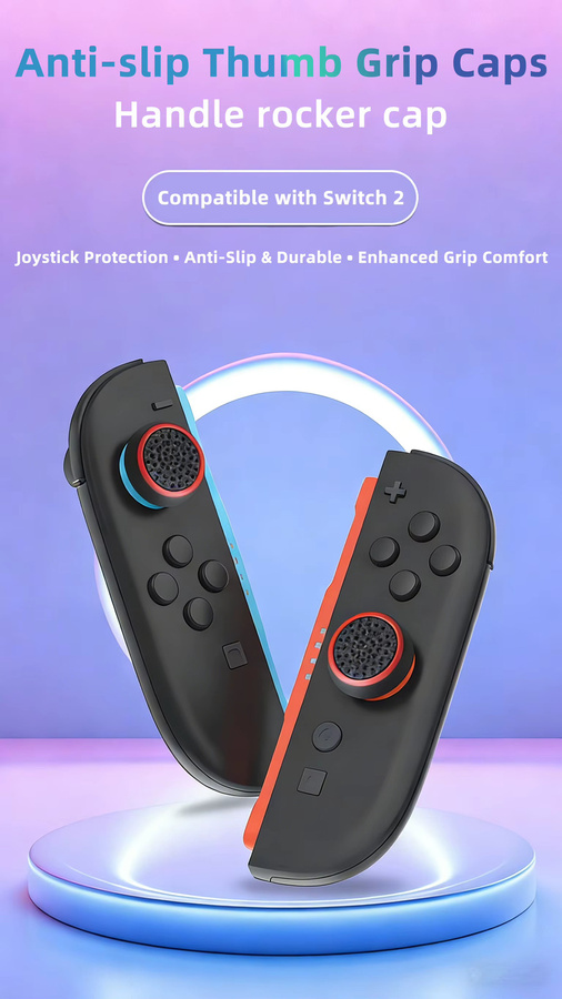 VILCORN Rutschfeste Silikon-Analog-Joystick-Kappen mit Daumengriff für Nintendo Switch, Switch Pro, PS5 und PS4 - Bild 2