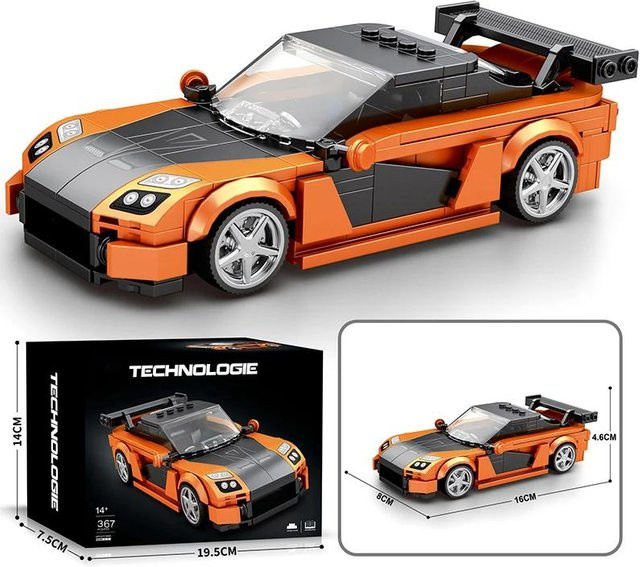 Orange Sportwagen Bausteine, Automodell, 367 Teile, ab 14 Jahren - Bild 1