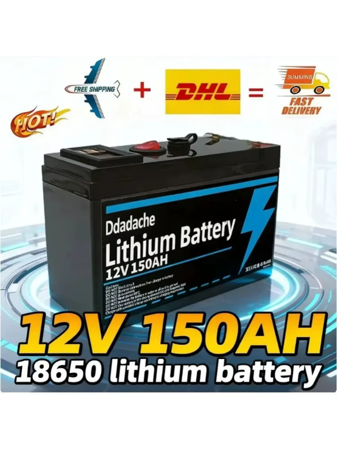 12V 150Ah LiFePO4 Lithium-Batterie mit USB-A und USB-C Anschluss in Schwarz für Solar, Marine und Camping - Bild 5