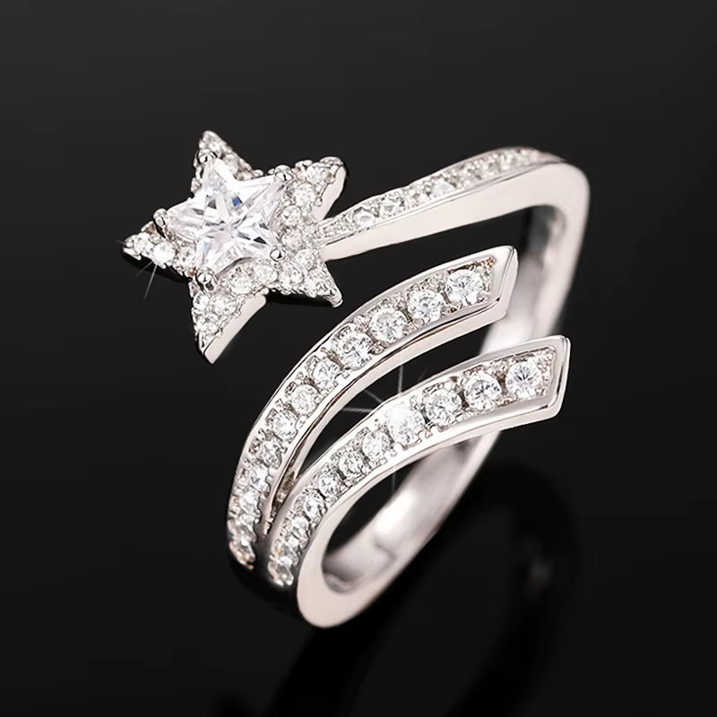 Huitan Ring, silberfarben, Zirkonia, Damen - Bild 3