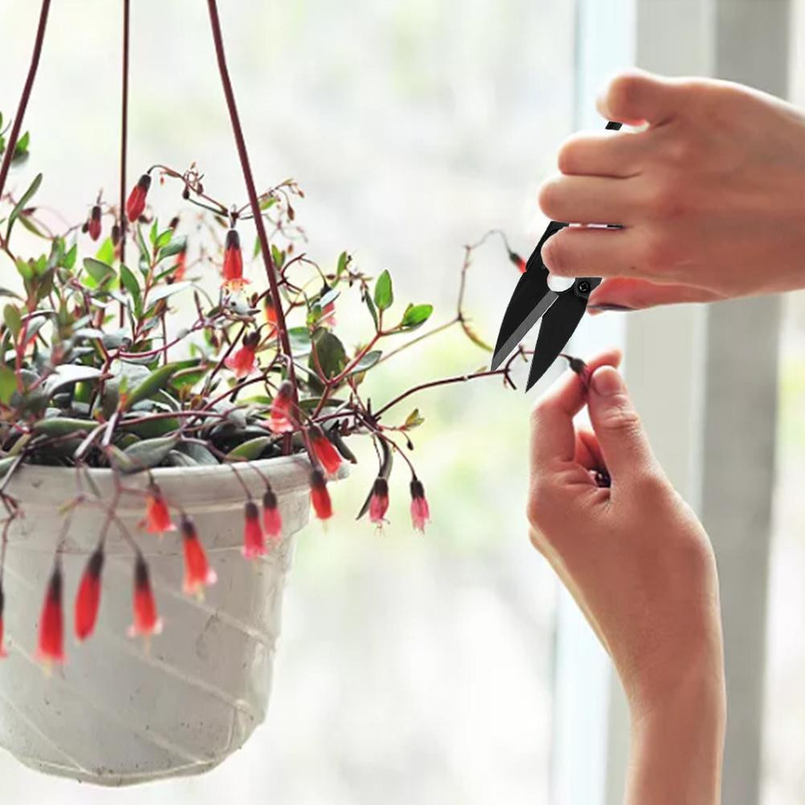 Igeteck Bonsai-Gartenschere aus Stahl und Kunststoff in Schwarz für Knospen und Blätter - Bild 2