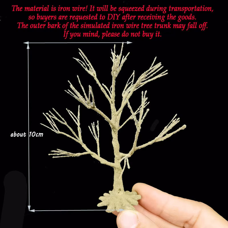 FunTrying Modell Draht Baum Stamm aus Metall in Beige für Miniatur Modellbau und Zug Layout, unregelmäßig geformt, freistehend - Bild 2