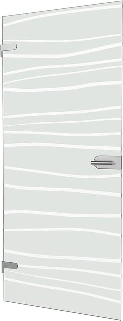 inova Glastür Mistral Komplettset mit Beschlag Conтус in Silber und Transparent, B/H: 83,4 x 197,2 cm - Bild 1