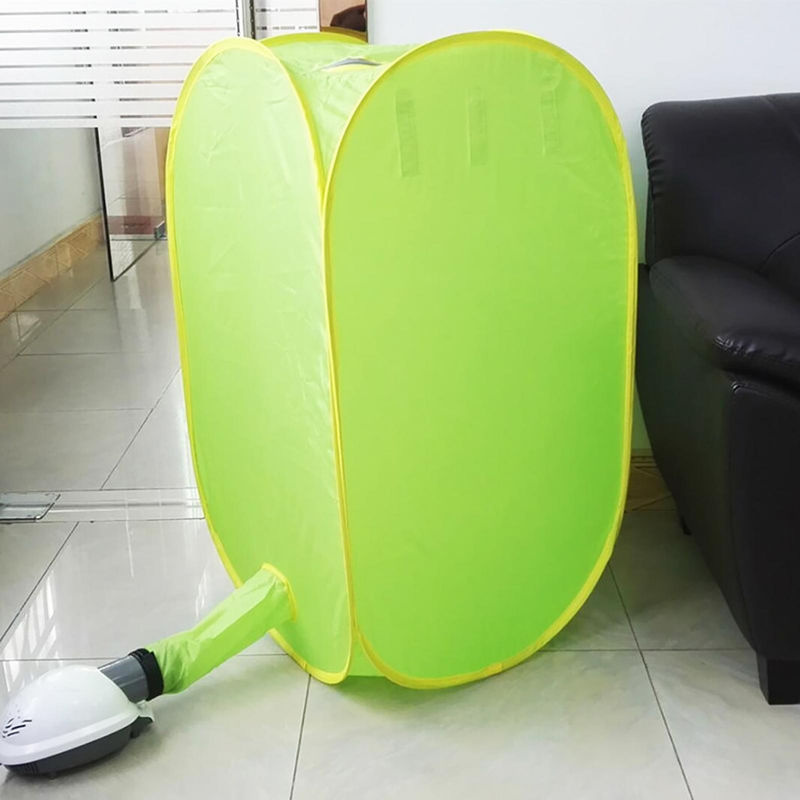 Tragbarer Mini Wäschetrockensack Kleidungstrockner von aimo in Grün und Gelb mit EU-Stecker - Bild 3