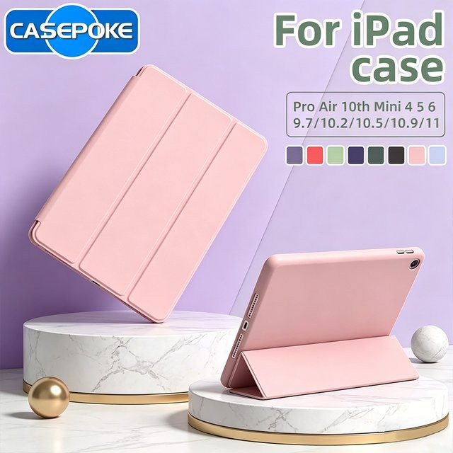 CASEPOKE Smart-Hülle für iPad in Schwarz mit Auto-Sleep-Wake-Funktion und Standfunktion - Bild 1