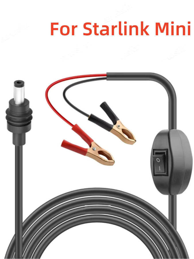 SZKOSTON DC-Stromkabel mit Krokodilklemme und integriertem Schalter für Starlink Mini, 16 AWG, Schwarz - Bild 6
