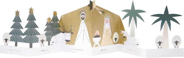 Rico Design Paper Poetry Zickzack-Karte Holy Family für Weihnachten B: 73 cm, H: 17 cm - Bild 1