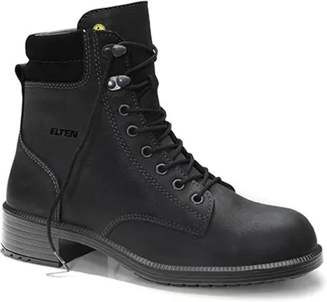 Elten Damen-Sicherheitsschnürstiefel Nikola Black Mid ESD S2 aus Rindleder, Farbe: Black, Größe: 36 - Bild 1