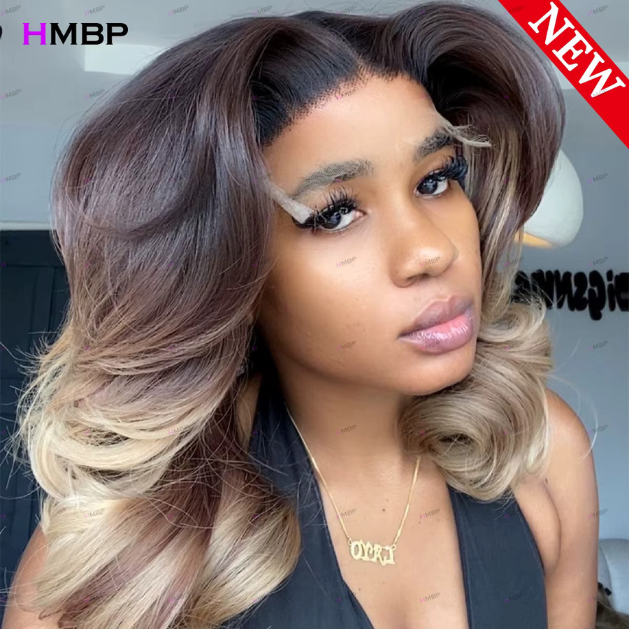 Ombre HD Lace Frontal Perücke, Körperwelle, Echthaar, Damen - Bild 2