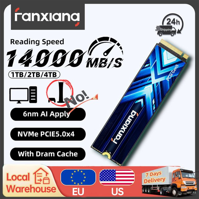 Fanxiang S910 PCIe 5.0 M.2 NVMe SSD mit DRAM-Cache für Laptop und PC - Bild 1