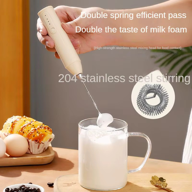 XIADYINJIA Elektrischer Milchaufschäumer und Handmixer in Weiß mit 3 Geschwindigkeitsstufen für Kaffee, Sahne und Backzubehör - Bild 2