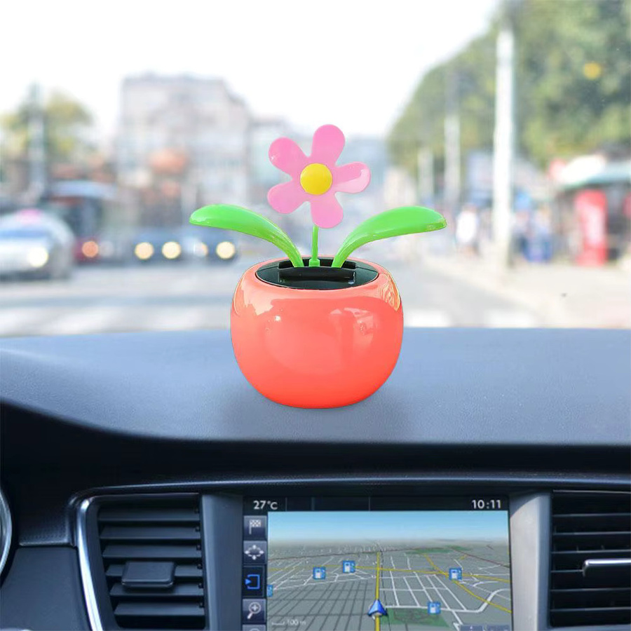 Solarbetriebene Sonnenblume als Auto-Armaturenbrett-Ornament in Gelb mit Tanzfunktion - Bild 3