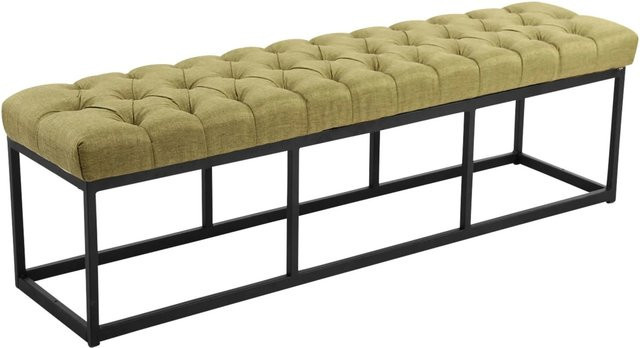 DELUKE Sitzbank MEXICO Polsterbank aus Stoff in Grün, B/T/H: 150 x 38 x 46 cm - Bild 1