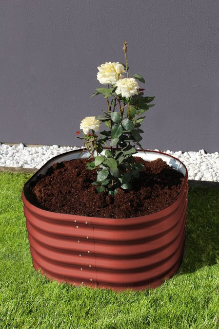 Vitavia Hochbeet Terra 401 Modell Rund in Rubinrot aus Stahlblech, Höhe: 40 cm - Bild 1