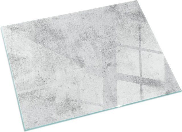 Tulup Kamin Glasplatte in Grau mit Rohbetonstruktur, B/T: 60 x 40 cm - Bild 1
