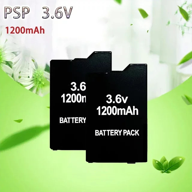 PURFIELD Lithium-Ionen-Ersatzakku für Sony PSP 2000 2003 2004 3005 3007 Konsole, 3,6 V, 1200 mAh, Schwarz - Bild 1