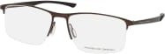 Porsche Design P 8752 B Korrektionsbrille, Halbrand, Rechteckig, Metall, Braun, Herren - Bild 1
