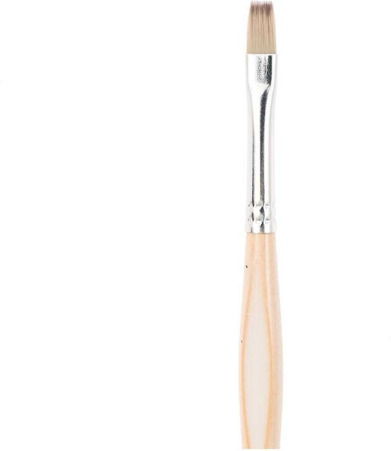 Rico Design Hobby-Pinsel Synthetic mit ergonomischem Holzgriff und Aluminiumhülse, flach, Größe 6 - Bild 1
