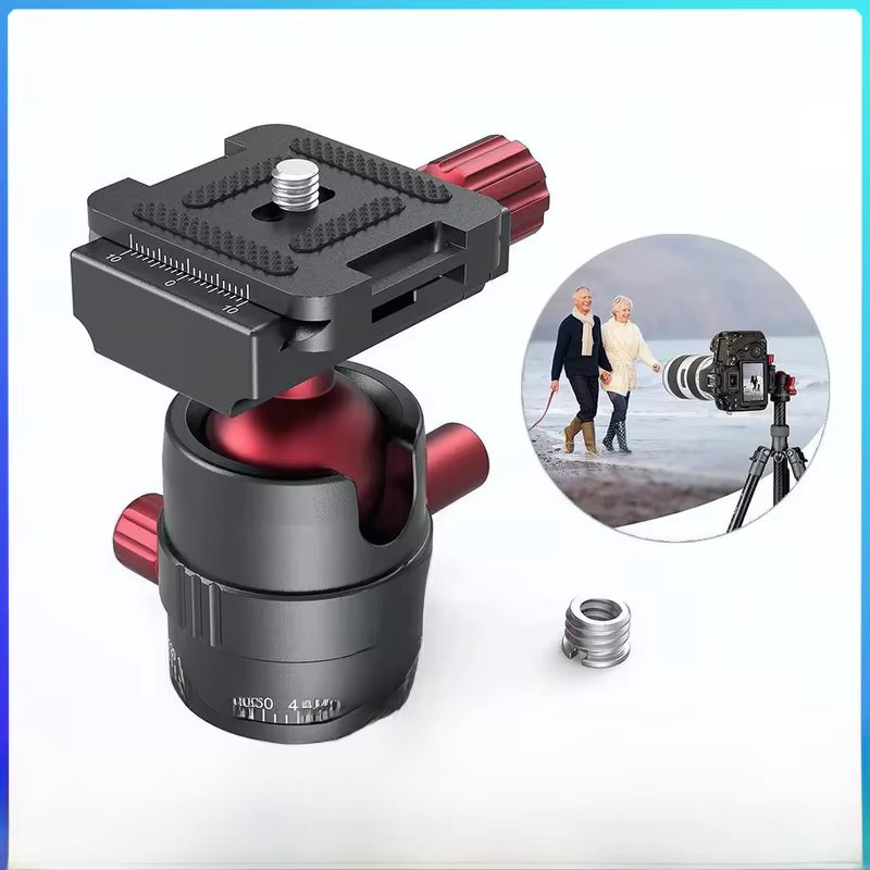 SmallRig Aluminium Panorama Kugelkopf Schwarz mit 3034 Schraubenadapter und Zoll Schnellschuhplatte, Tragkraft bis 5kg - Bild 1