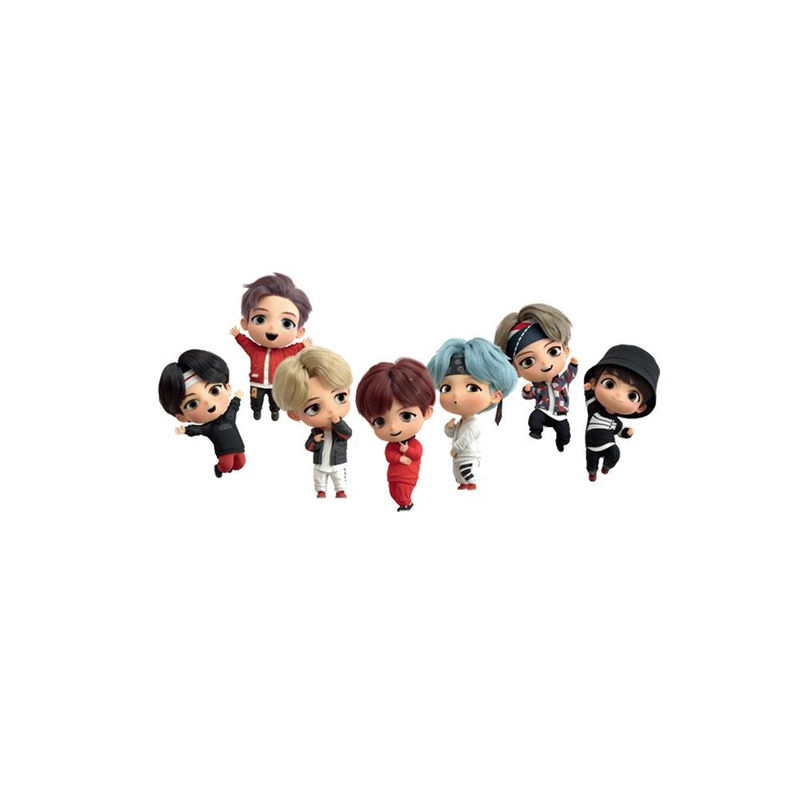 BTS TinyTan Monitorfiguren Set aus Kunststoff, 3er Set mehrfarbig, KPOP Idol Figuren zur Dekoration - Bild 5