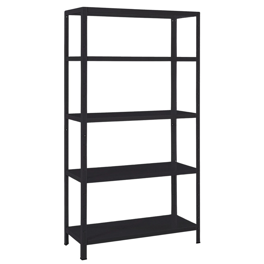 SCHULTE REGALWELT Stecksystem-Grundregal aus Metall in Schwarz mit verstellbaren Regalböden, H x B x T: 190 x 100 x 40 cm - Bild 2