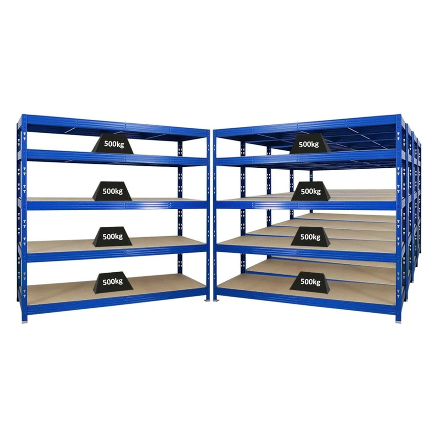 PROREGAL Rhino Schwerlastregal Blau mit 5 verstellbaren Spanplatten-Ebenen, H x B x T: 180 x 200 x 60 cm - Bild 2