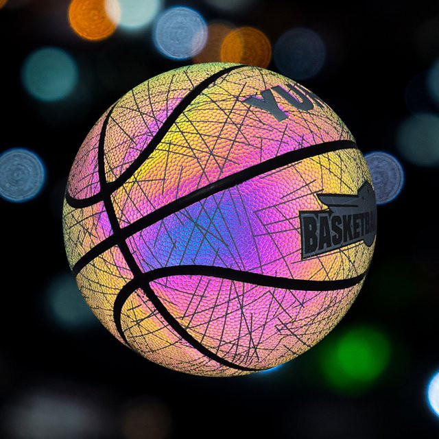 YUNCU Basketball, reflektierend, leuchtend, holografisch, feuchtigkeitsabsorbierend, PU - Bild 1