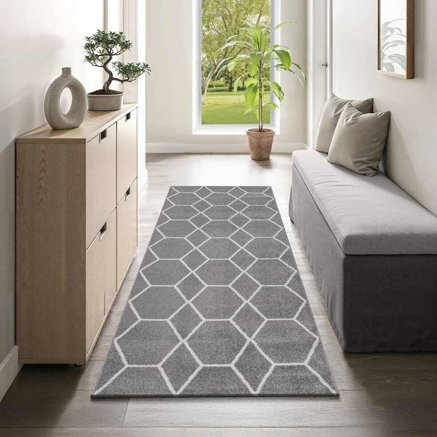 Sanat Teppich Trellis modern grau B: 80 cm, L: 200 cm - Bild 2