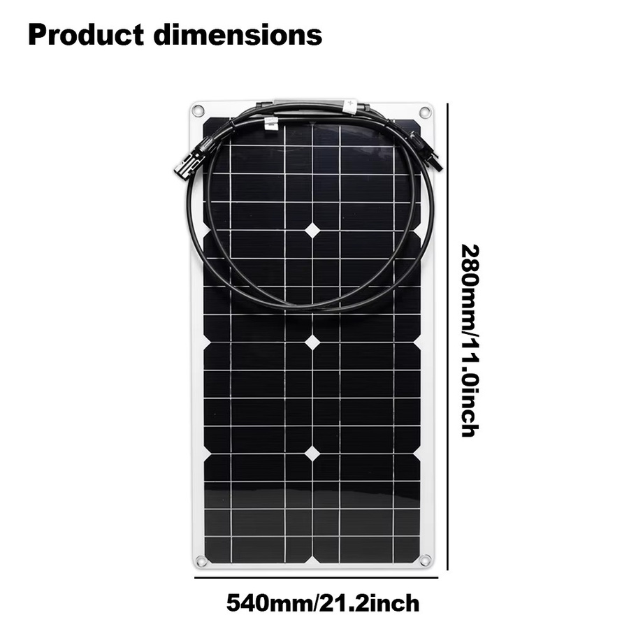 SOECOPO 100A Solar Kit mit flexiblem Panel und Anschlüssen in Schwarz, 13,2 V für Wohnmobil, Boot und Off-Grid-Anwendungen - Bild 4