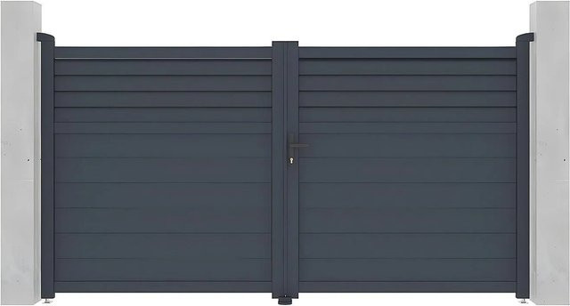 Vente-unique Flügeltor Viazo aus Aluminium in Anthrazitgrau, Breite: 300 cm - Bild 1