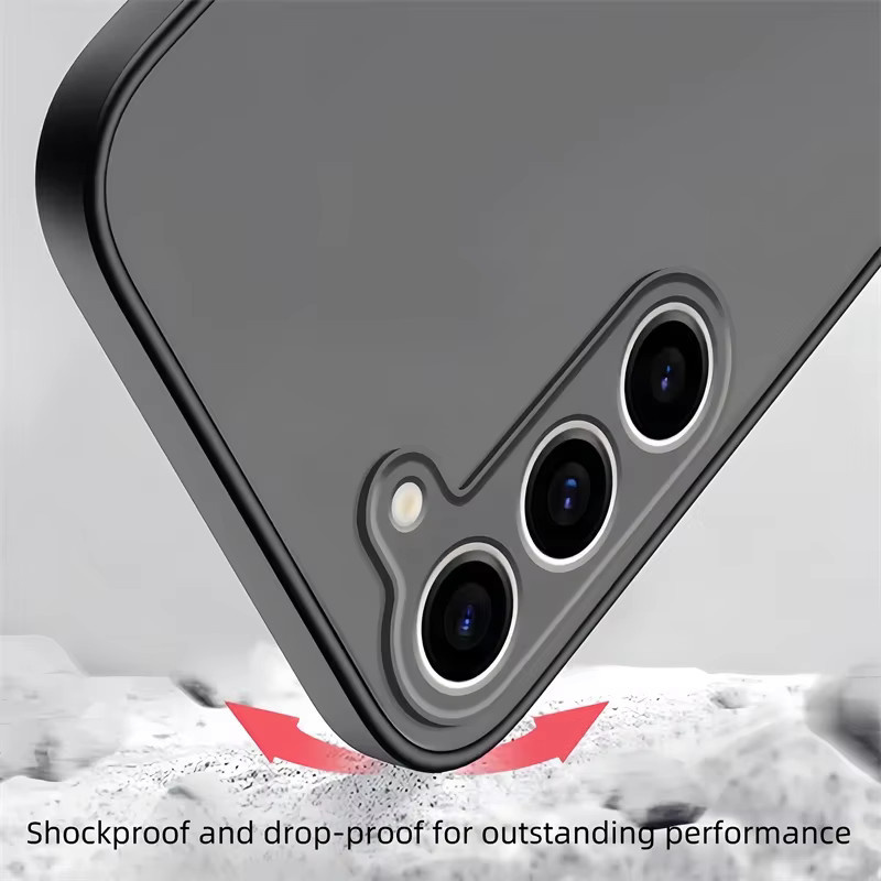 Stoßfeste matte Schutzhülle für Samsung Galaxy S26 S25 Edge S24 S23 FE S22 Ultra Plus in Transparent und Blau - Bild 4