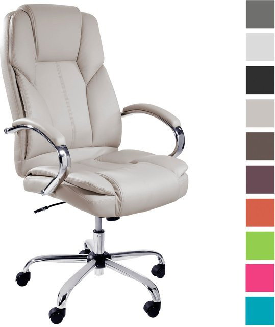 TPFLiving Premium XXL-Bürostuhl DALLAS Executive Chair aus Kunstleder in Beige, belastbar bis 215 kg - Bild 1