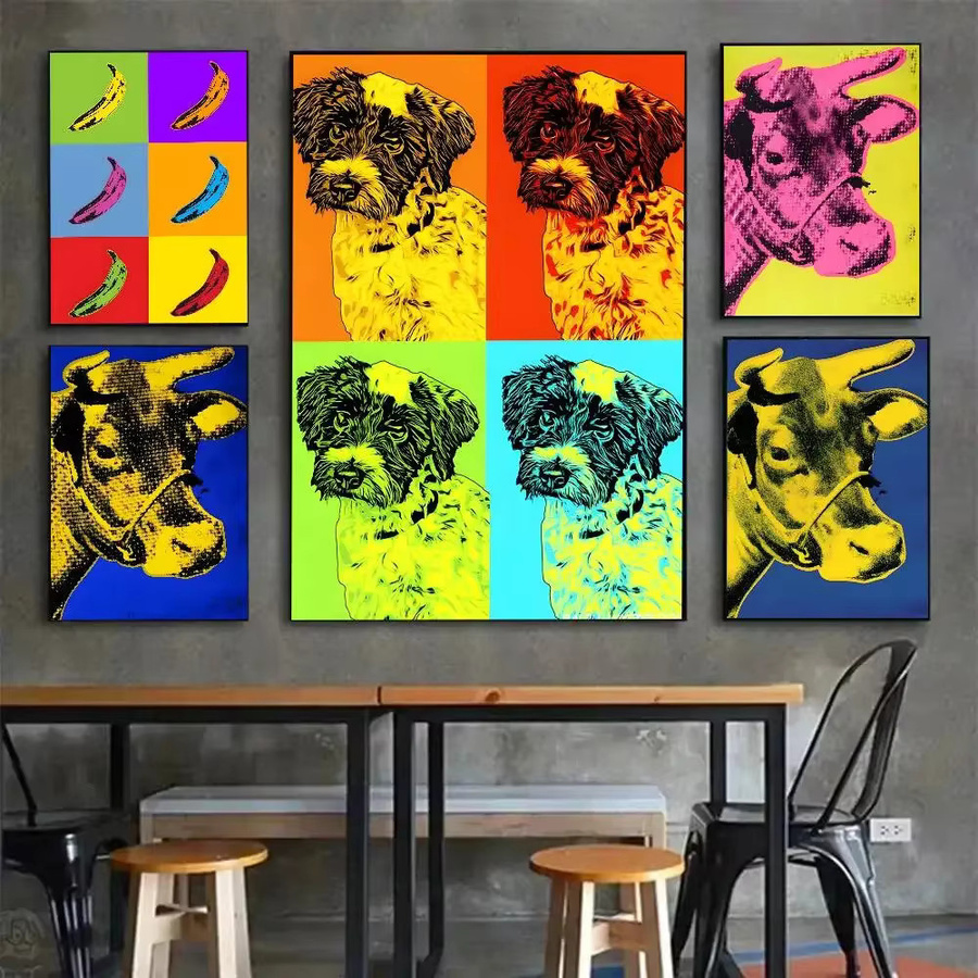 Trendy Art Andy Warhol Poster Leinwand Malerei in Mehrfarbig, Modernes Abstract Wandbild für Wohnzimmer und Schlafzimmer, B/H: 20 x 20 cm - Bild 2