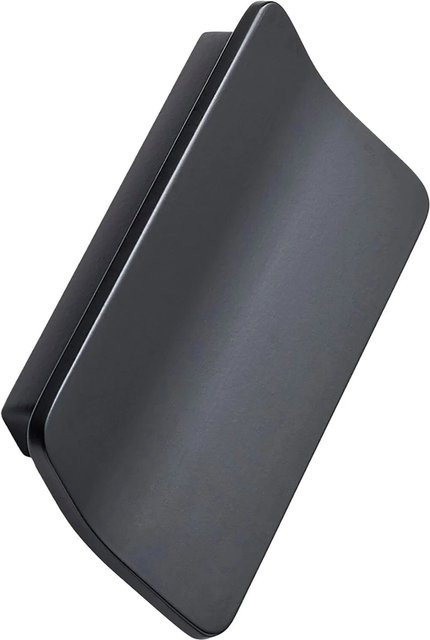 Furnipart Möbelgriff Leaf La aus Zinkdruckguss in Schwarz Matt, Breite: 64 mm, Höhe: 85 mm - Bild 1